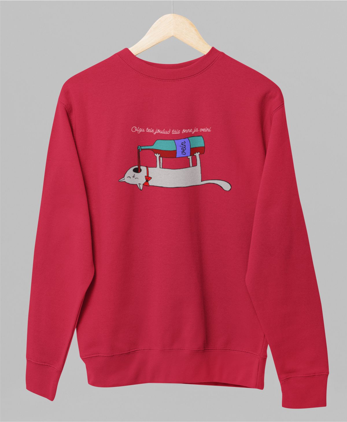 Punane UNISEX pusaer ilma kapuutsita "Olgu teie"