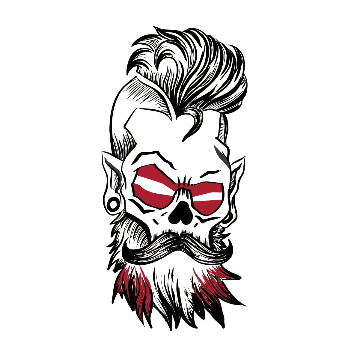 Balts UNISEX džemperis bez kapuces "Latviešu bārda"