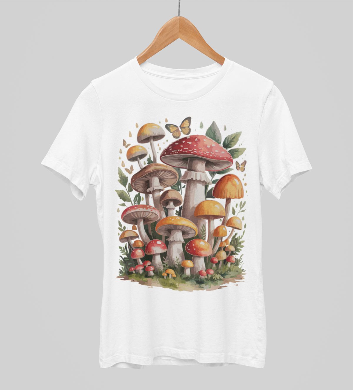 Valkoiset unisex T-paidat "Sienet"