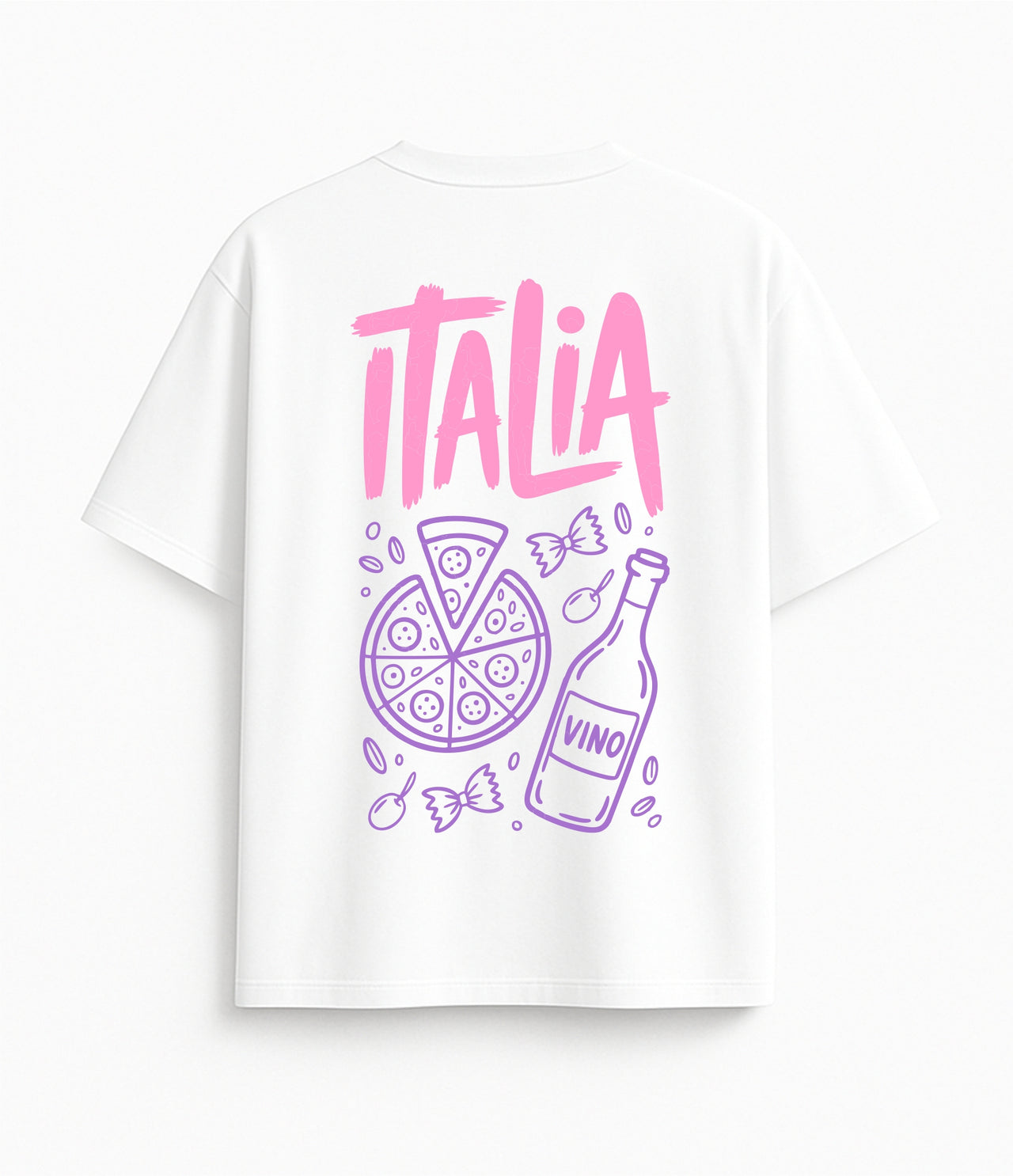Oversized white T-shirt "Italia"