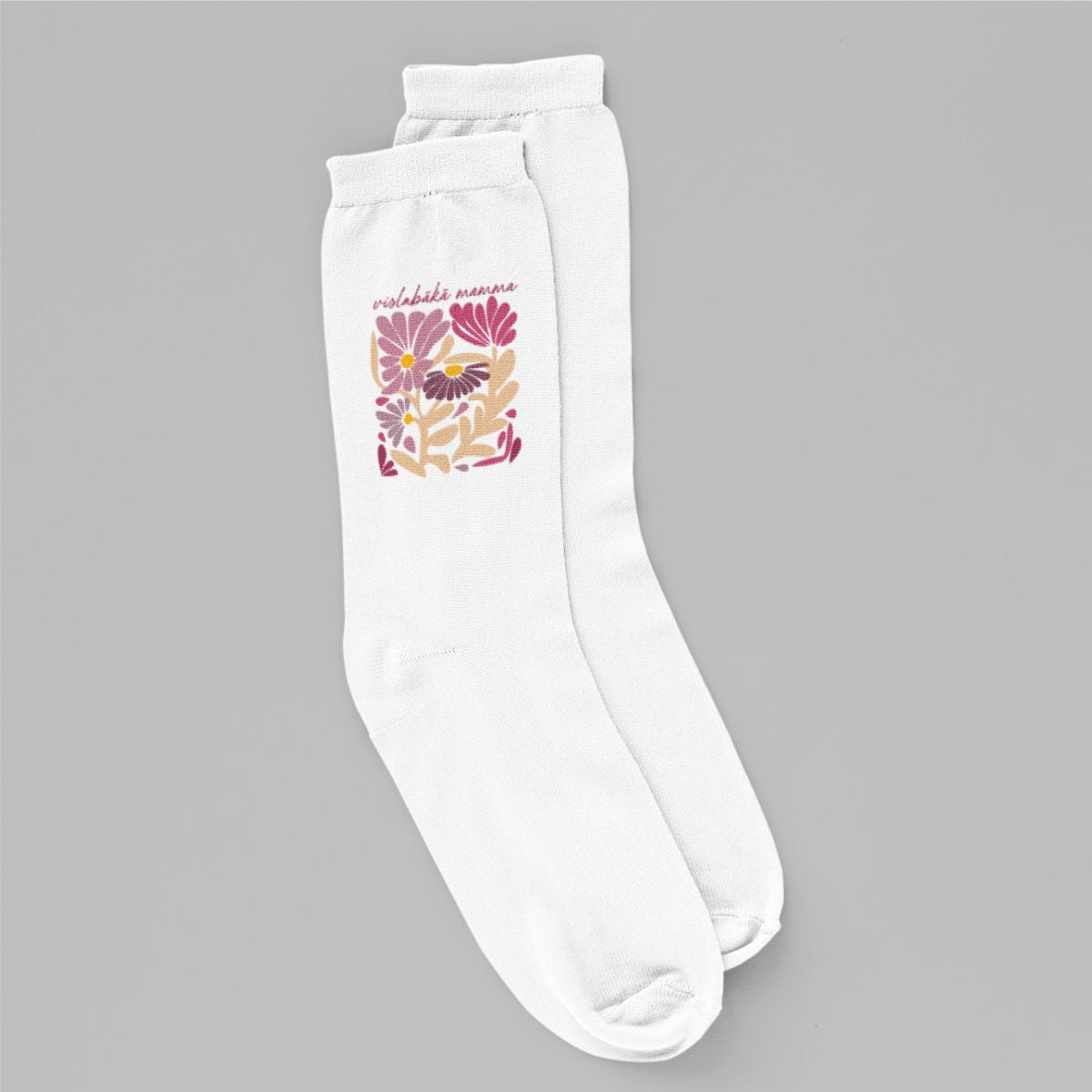 Baltas zeķes "Mammas puku darzs"