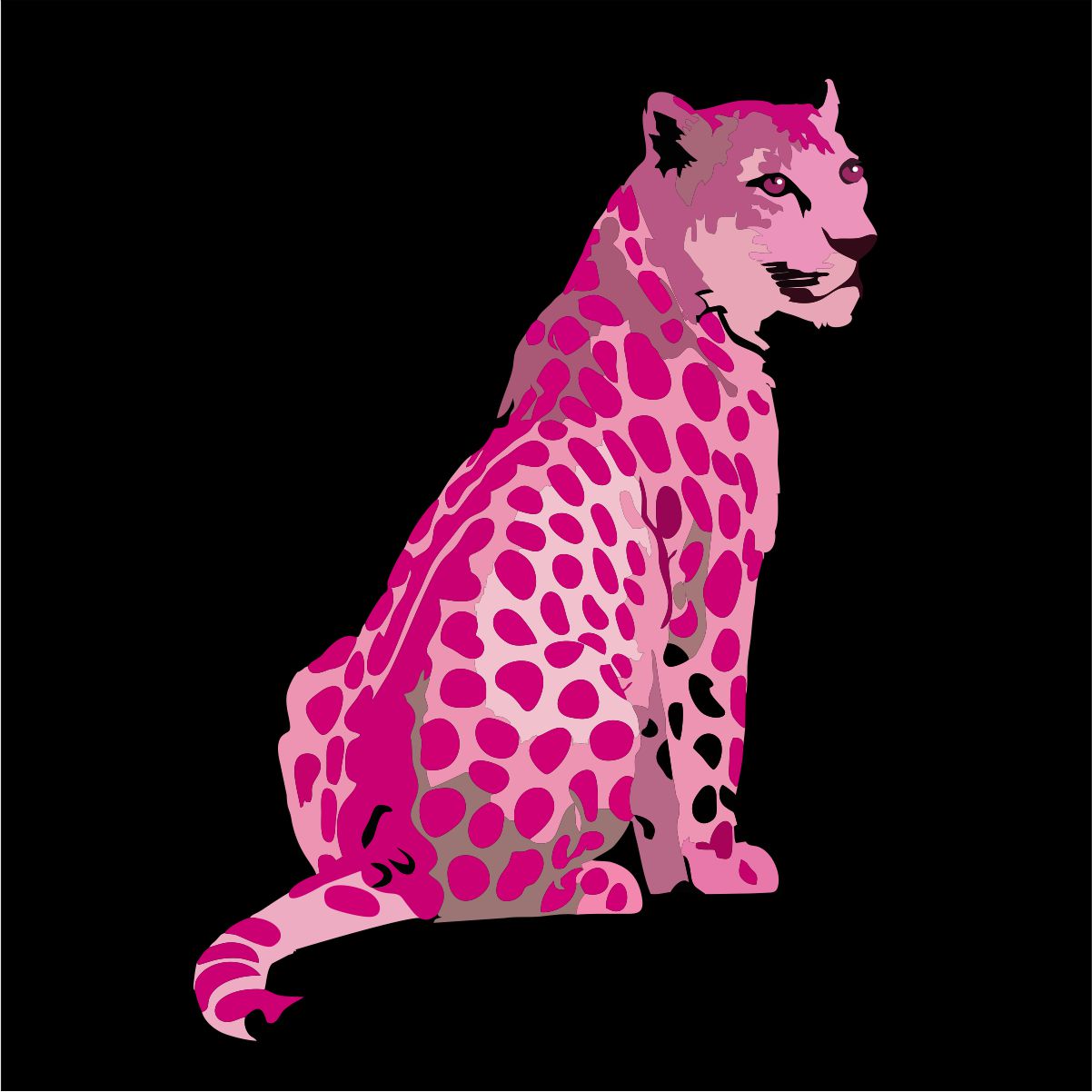 Svart UNISEX T-shirt “Pink Leopard”
