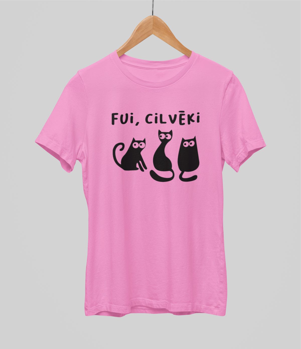 Rozā UNISEX krekli "Fui, cilvēki"