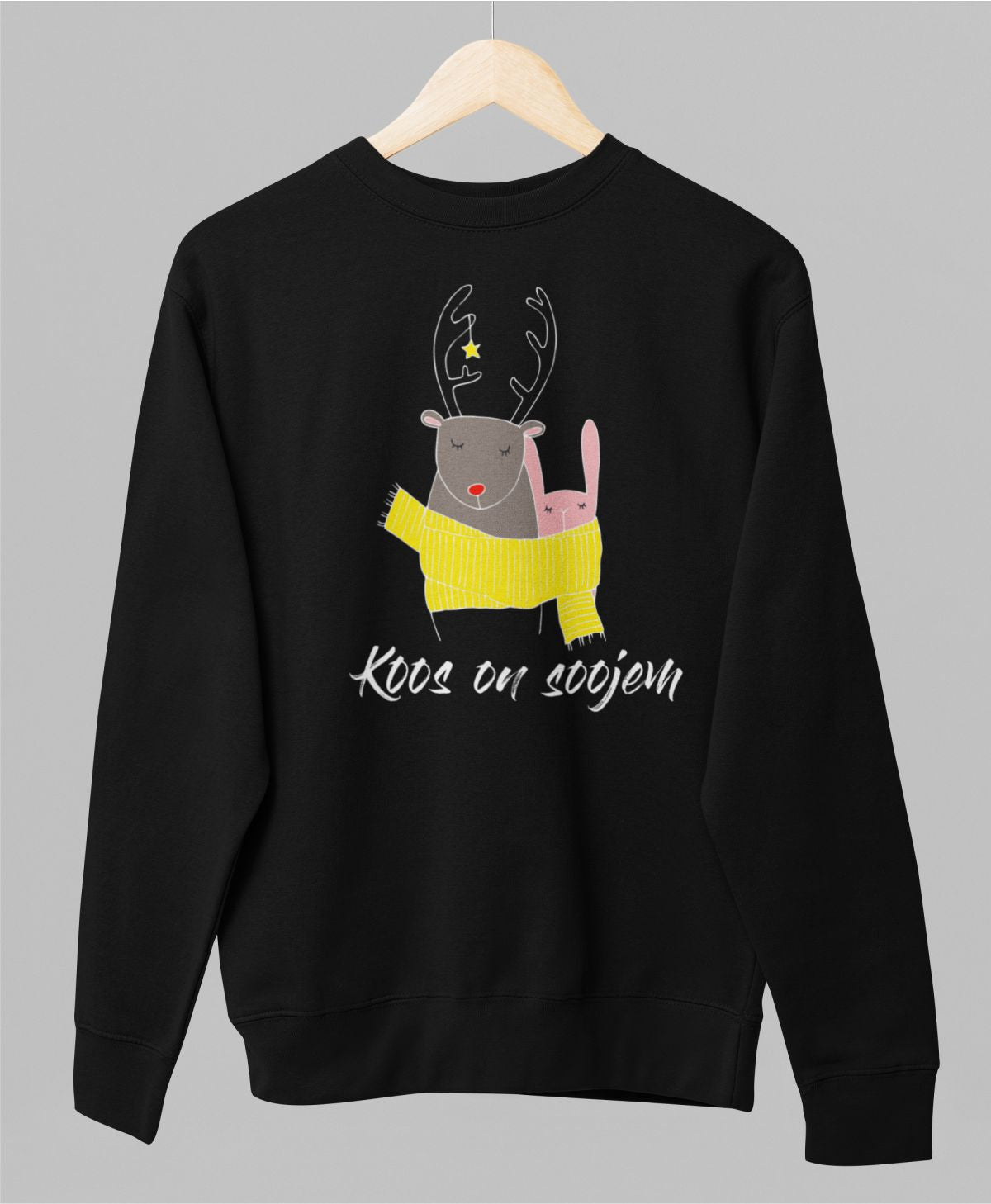 Must UNISEX pusaer ilma kapuutsita "Koos ou soojem"