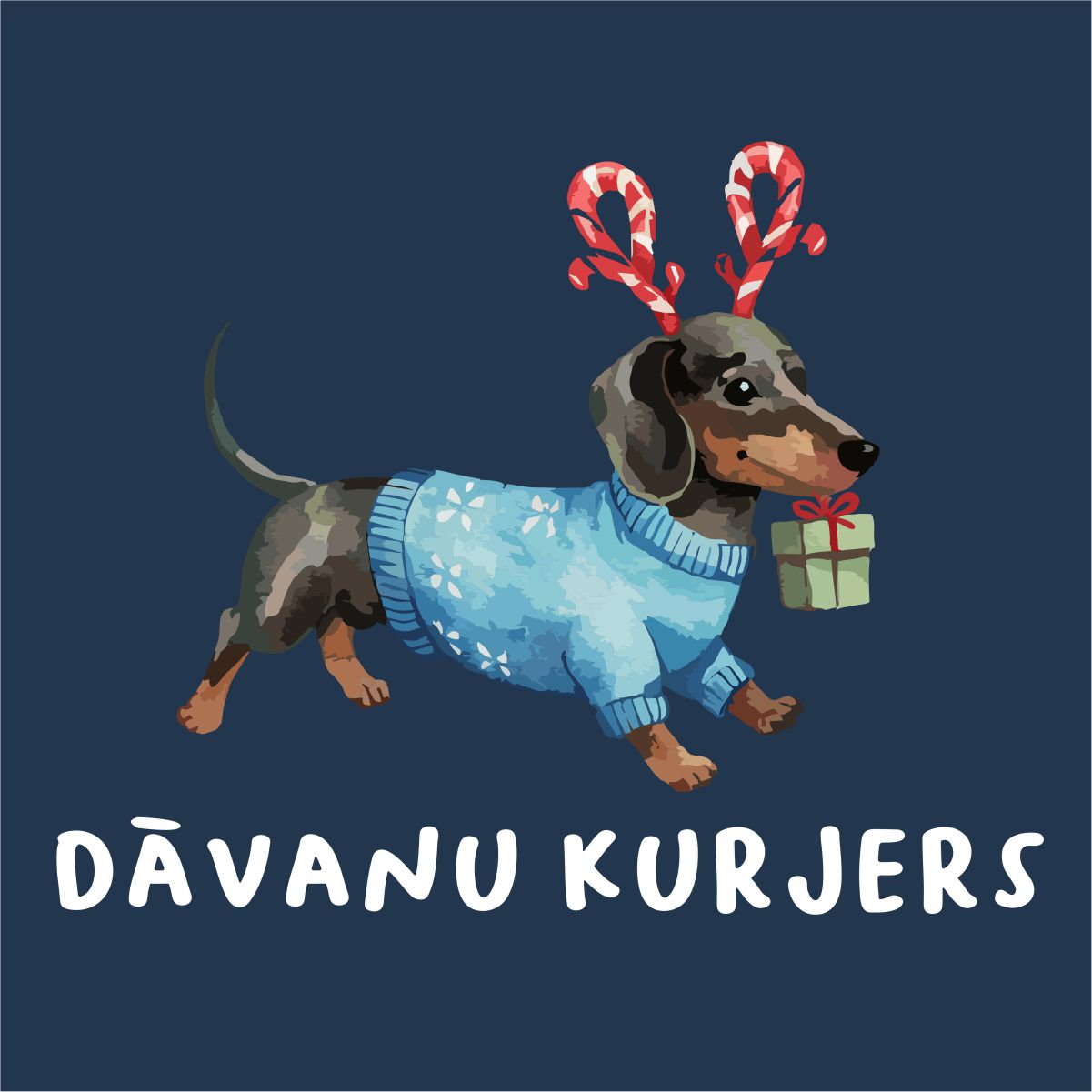 Zils UNISEX džemperis bez kapuces "Dāvanu kurjers"