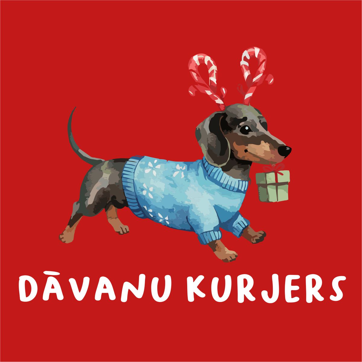 Sarkans UNISEX džemperis bez kapuces "Dāvanu kurjers"