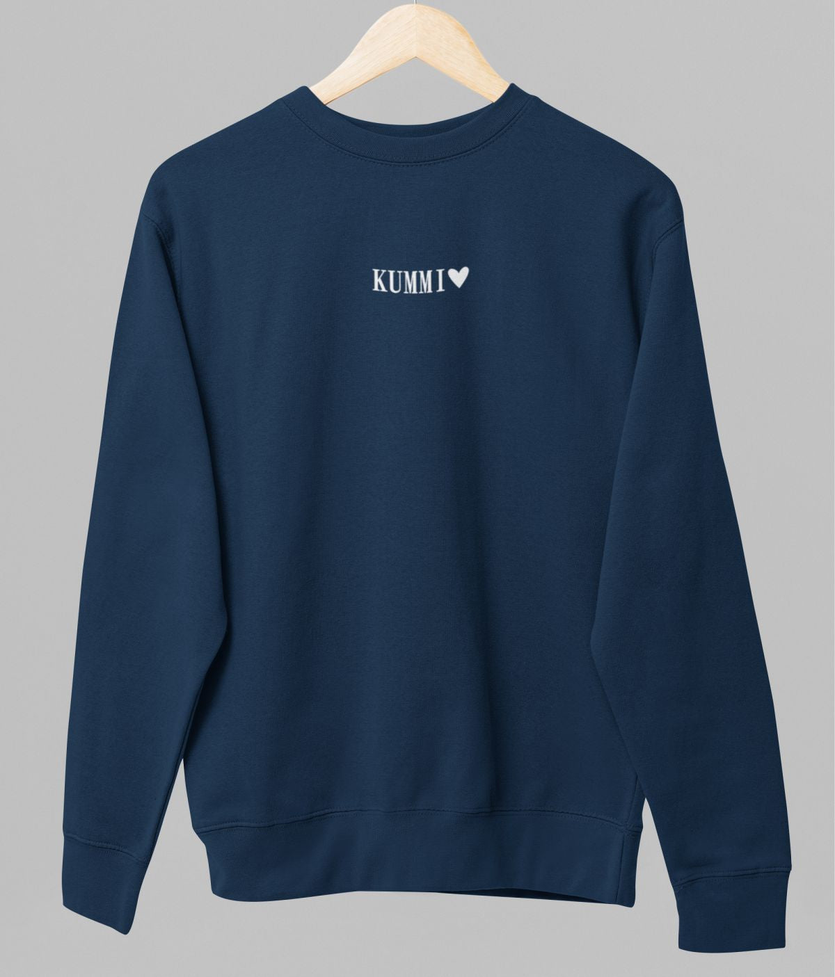 Sininen unisex collegepaita "Kummisetä ja sydän"