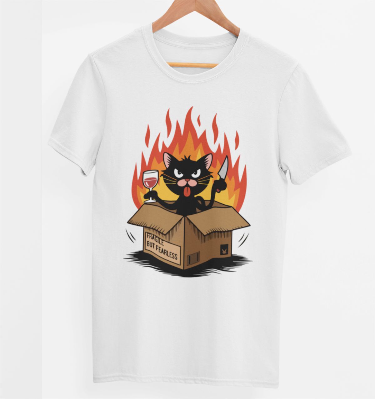 Weißes UNISEX T-Shirt "Fragile"