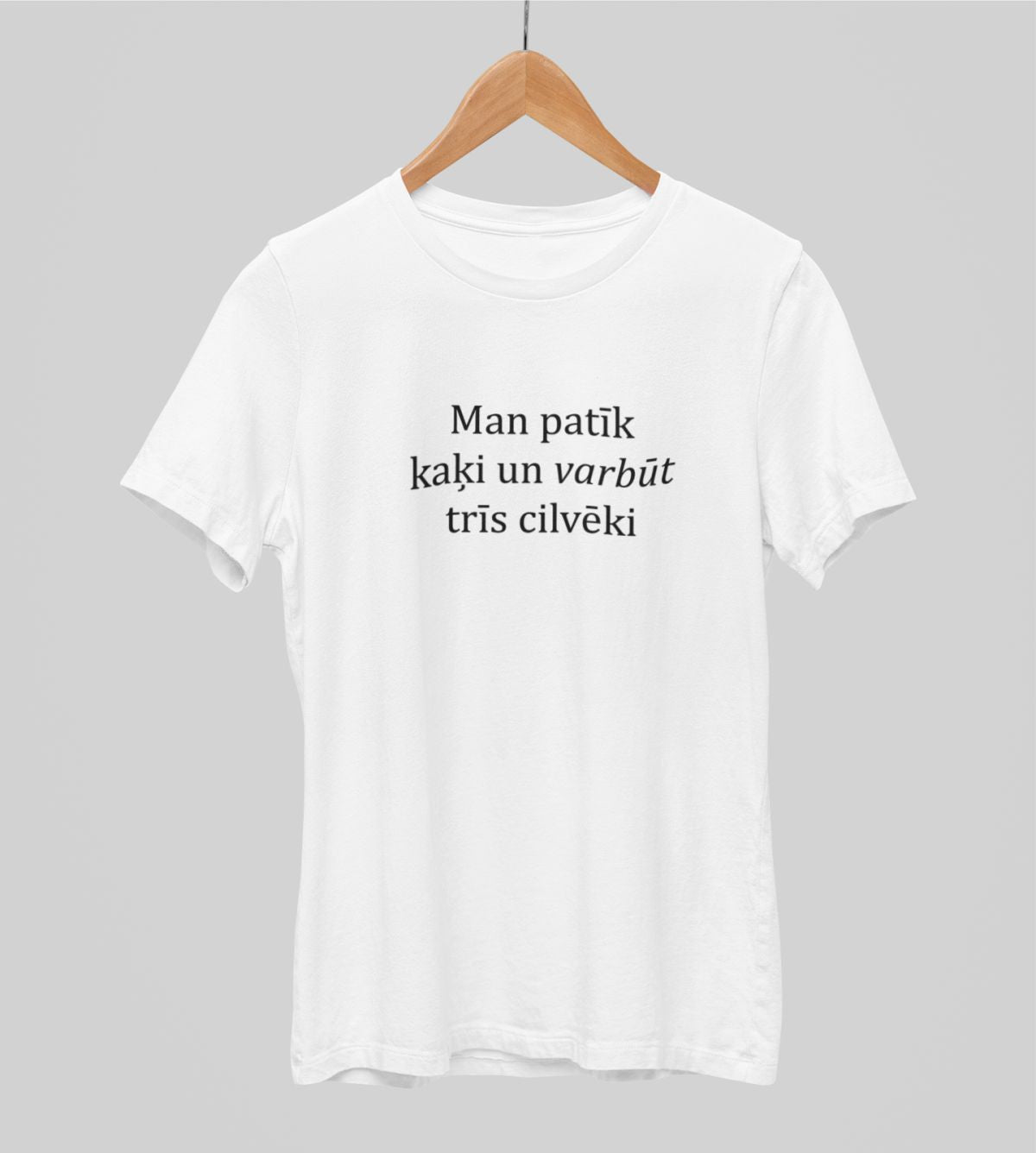 Balti UNISEX krekli "Man patīk kaķi un varbūt trīs cilvēki"