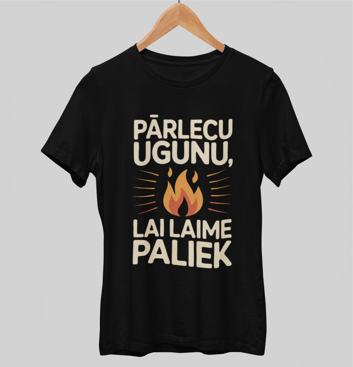 Melni unisex krekli "Lai laime paliek"