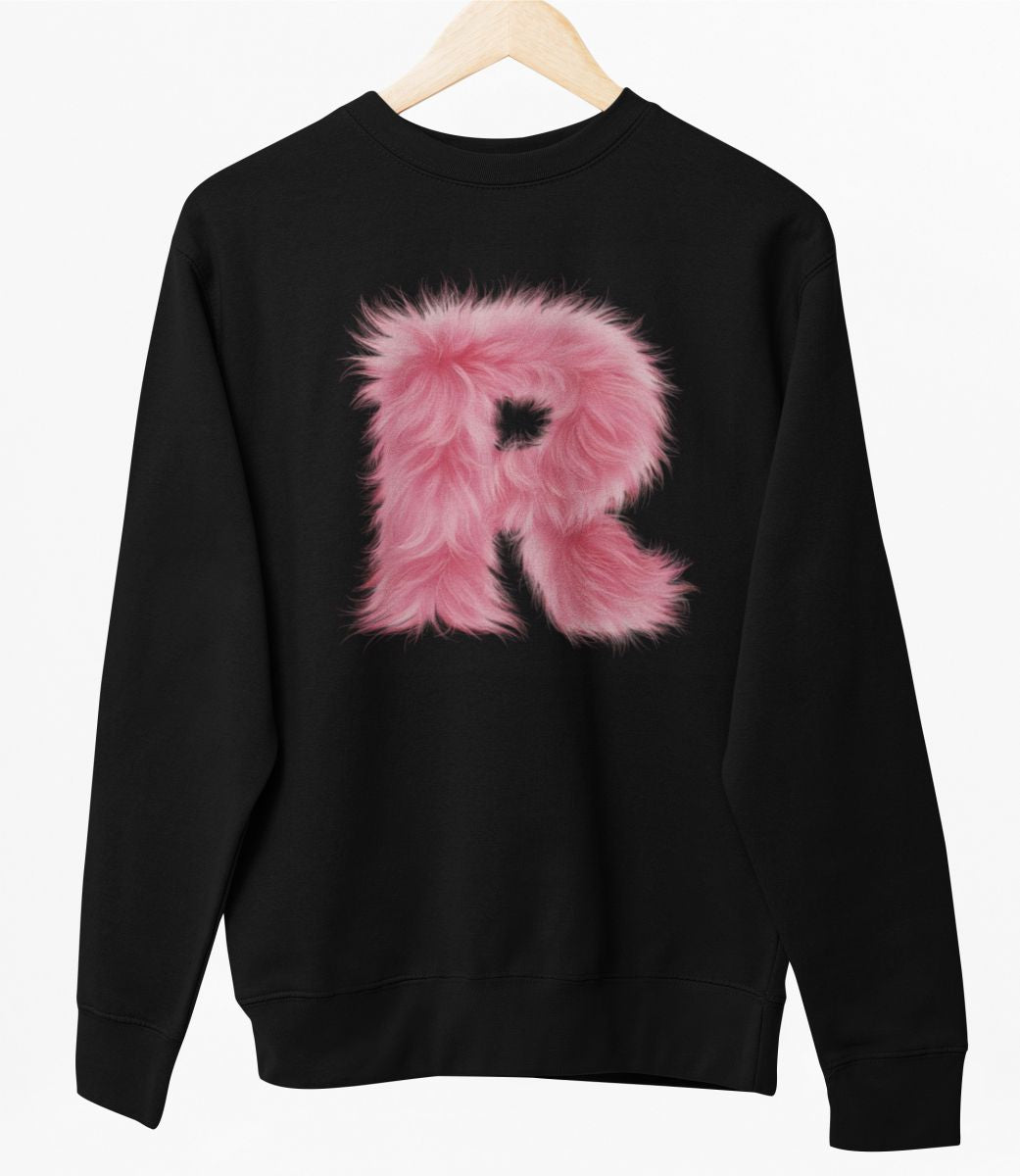 Schwarzer UNISEX Pullover "R Buchstabe"