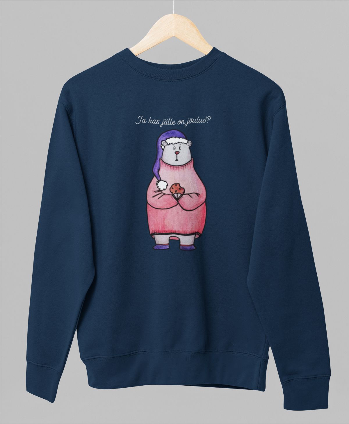 Sinine UNISEX pusaer ilma kapuutsita "Ja kas jalle"