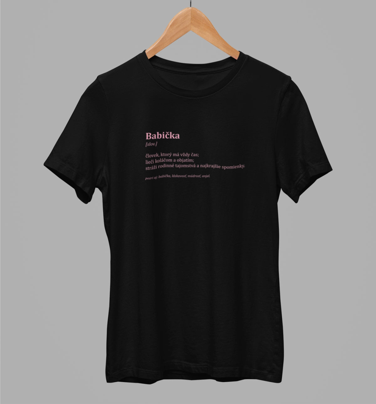 Black unisex t-shirt "Popis babičky"