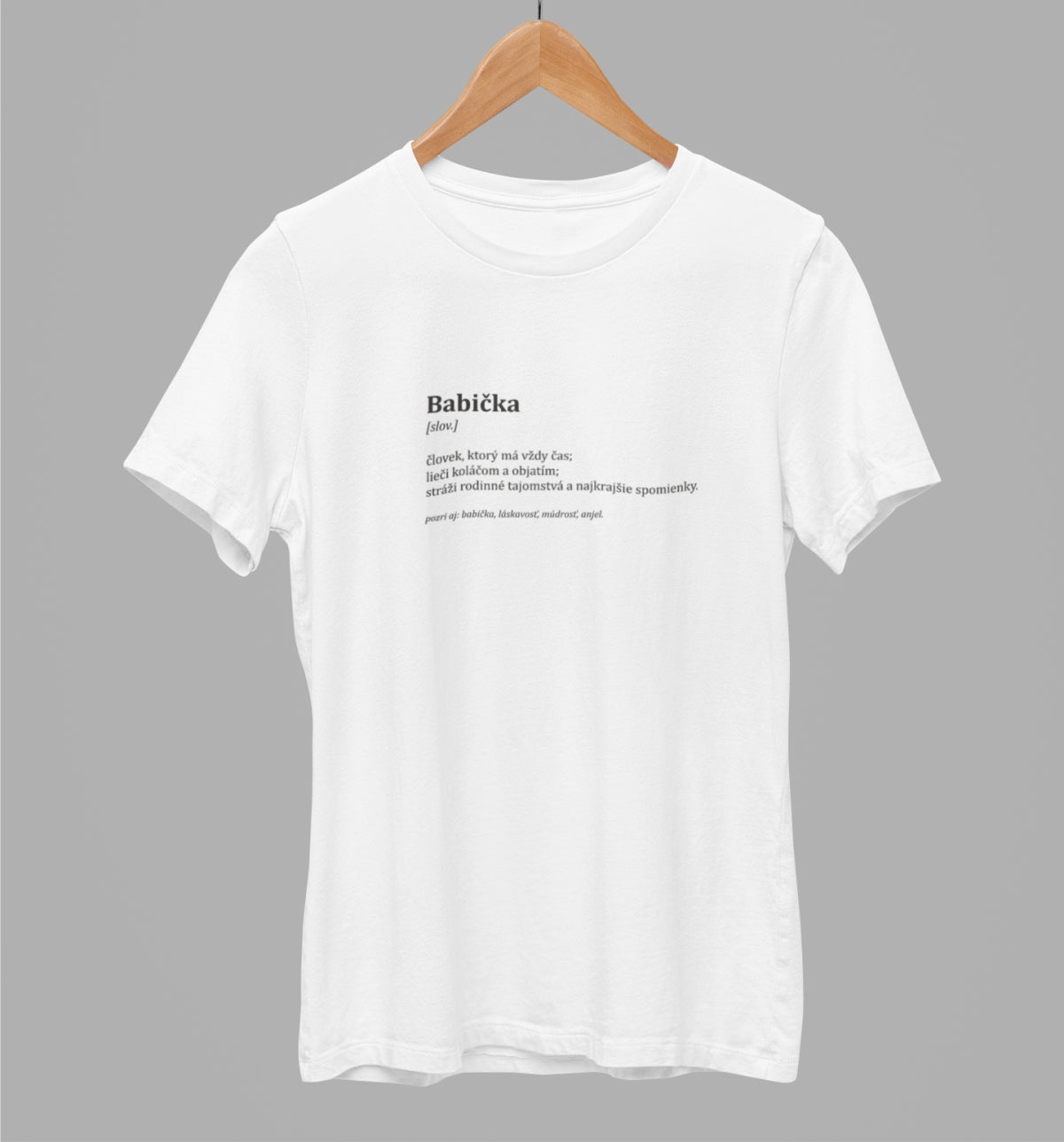 White unisex t-shirt "Popis babičky"