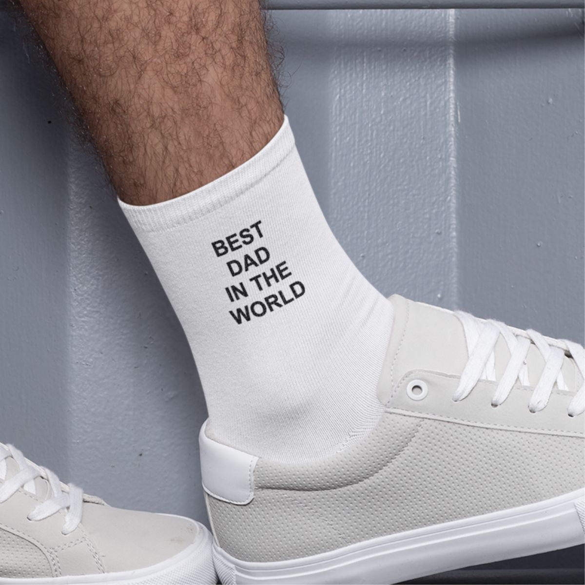 Valkoiset sukat "Best dad in the world"