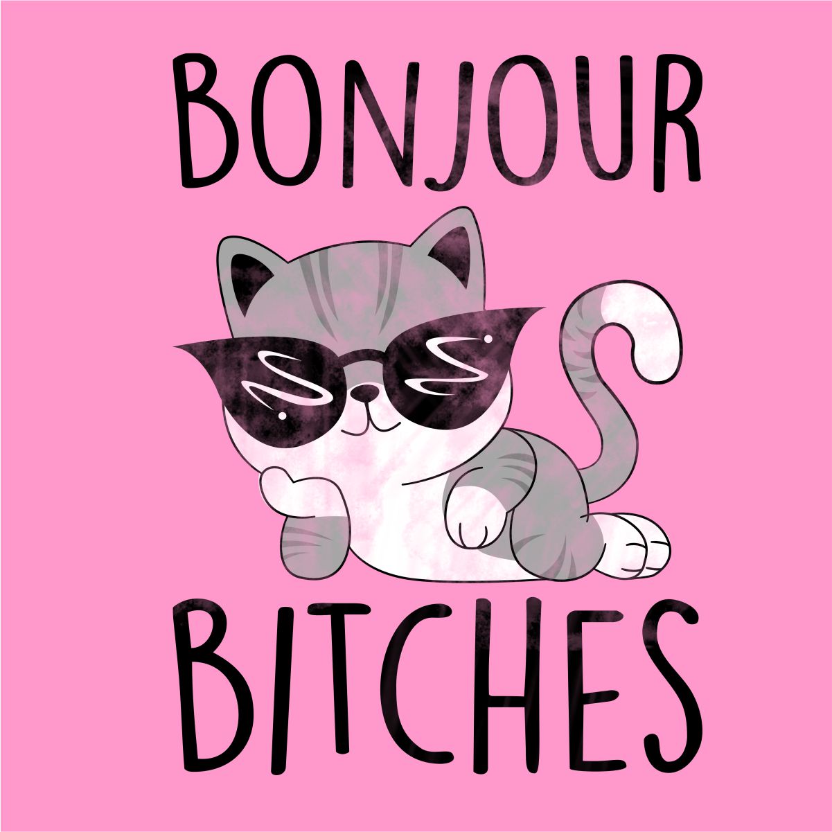 Roosad UNISEX T-särgid "Bonjour bitches"