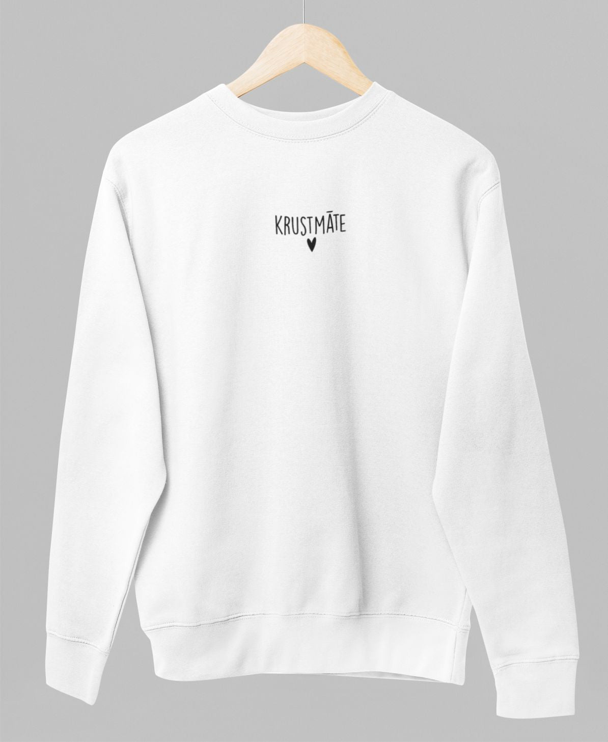 Balts UNISEX džemperis bez kapuces "Krustmāte"