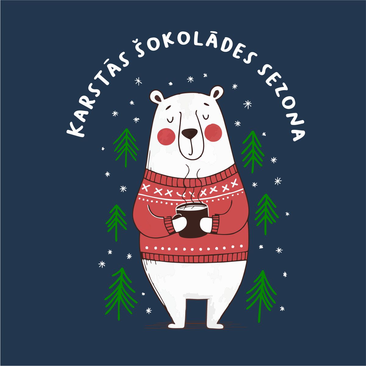 Zils UNISEX džemperis bez kapuces "Karstās šokolādes sezona"