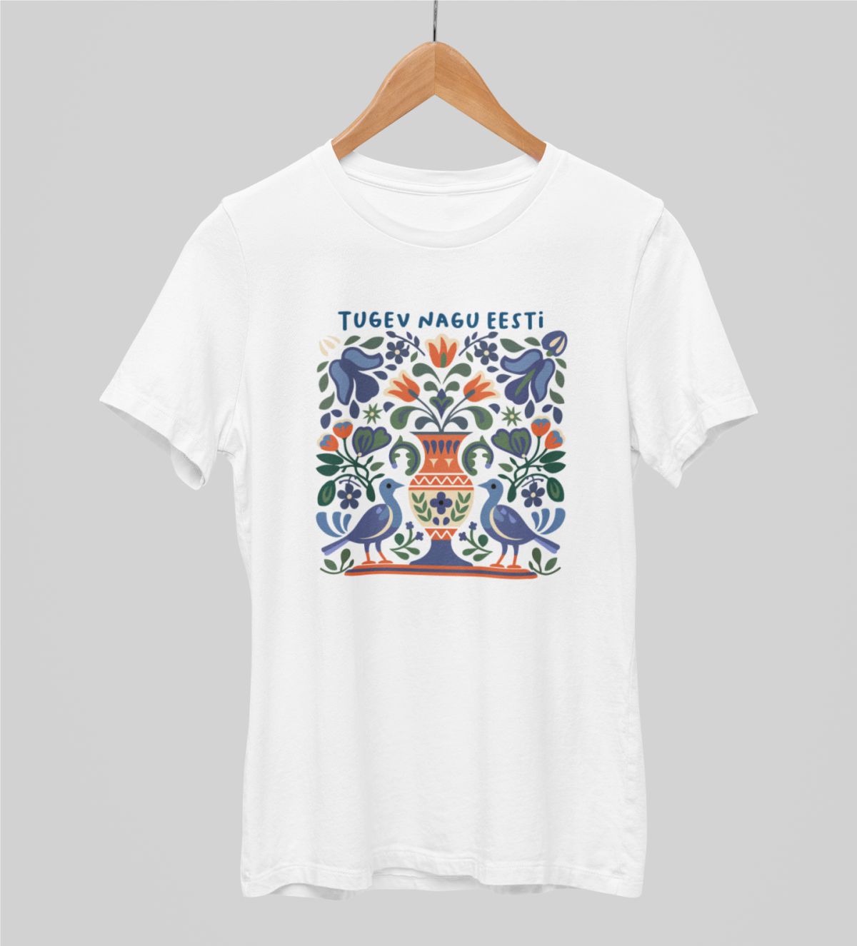 Valged UNISEX T-särgid "Tugev nagu Eesti"