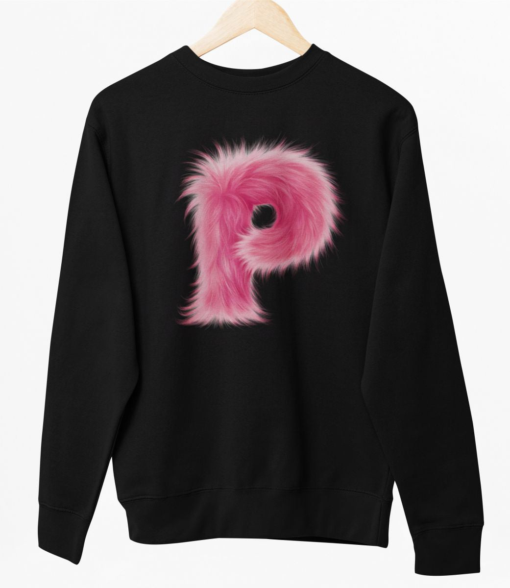 Must UNISEX kapuutsita pusa "P täht"