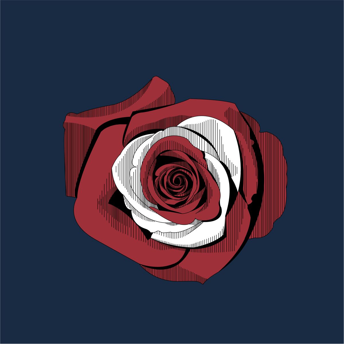 Zils UNISEX džemperis bez kapuces "Latvijas roze"