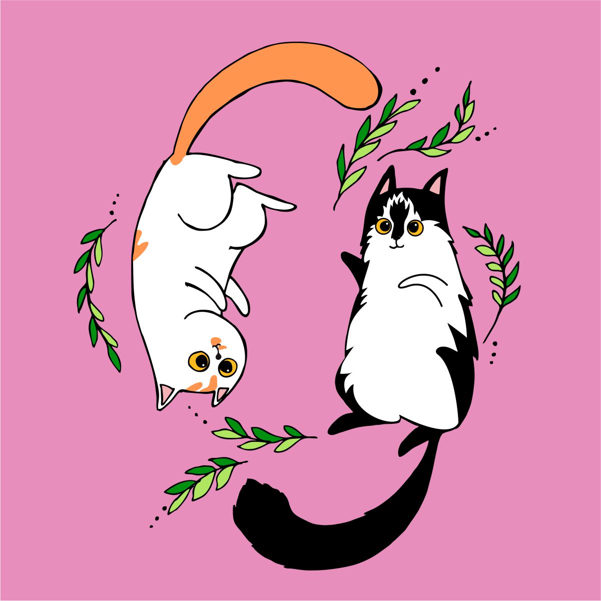 Rozā UNISEX krekli "Kaķēni"