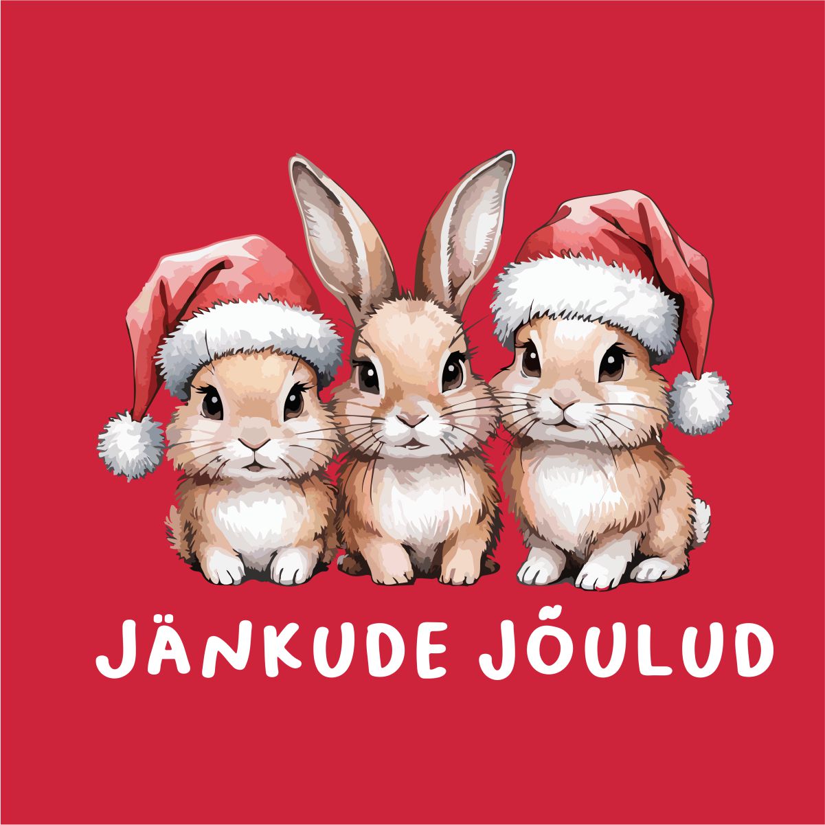 Punane UNISEX T-särk "Jänkude jõulud"