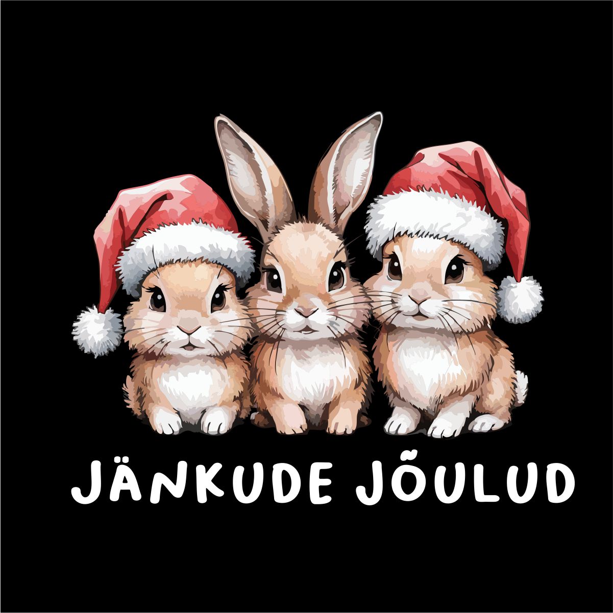 Must UNISEX T-särk "Jänkude jõulud"