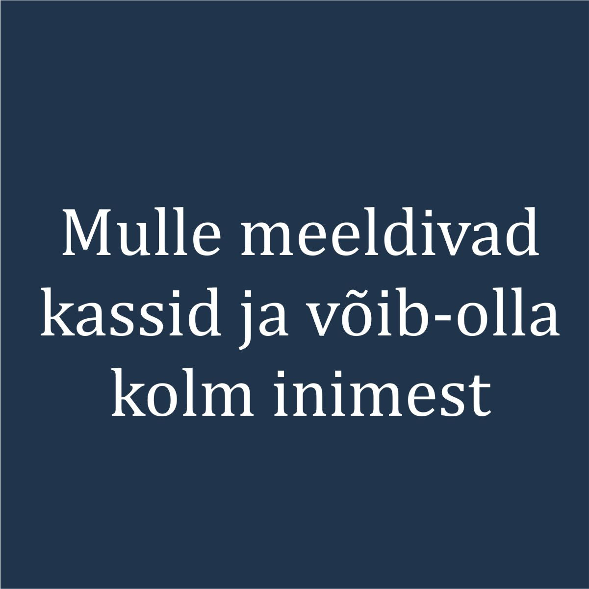Sinine UNISEX dressipluus ilma kapuutsita "Mulle meeldivad kassid ja võib-olla kolm inimest"