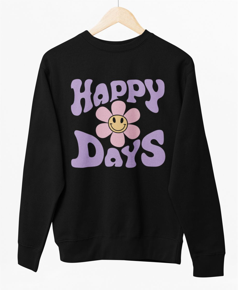 Svart UNISEX sweatshirt ”Happy days”