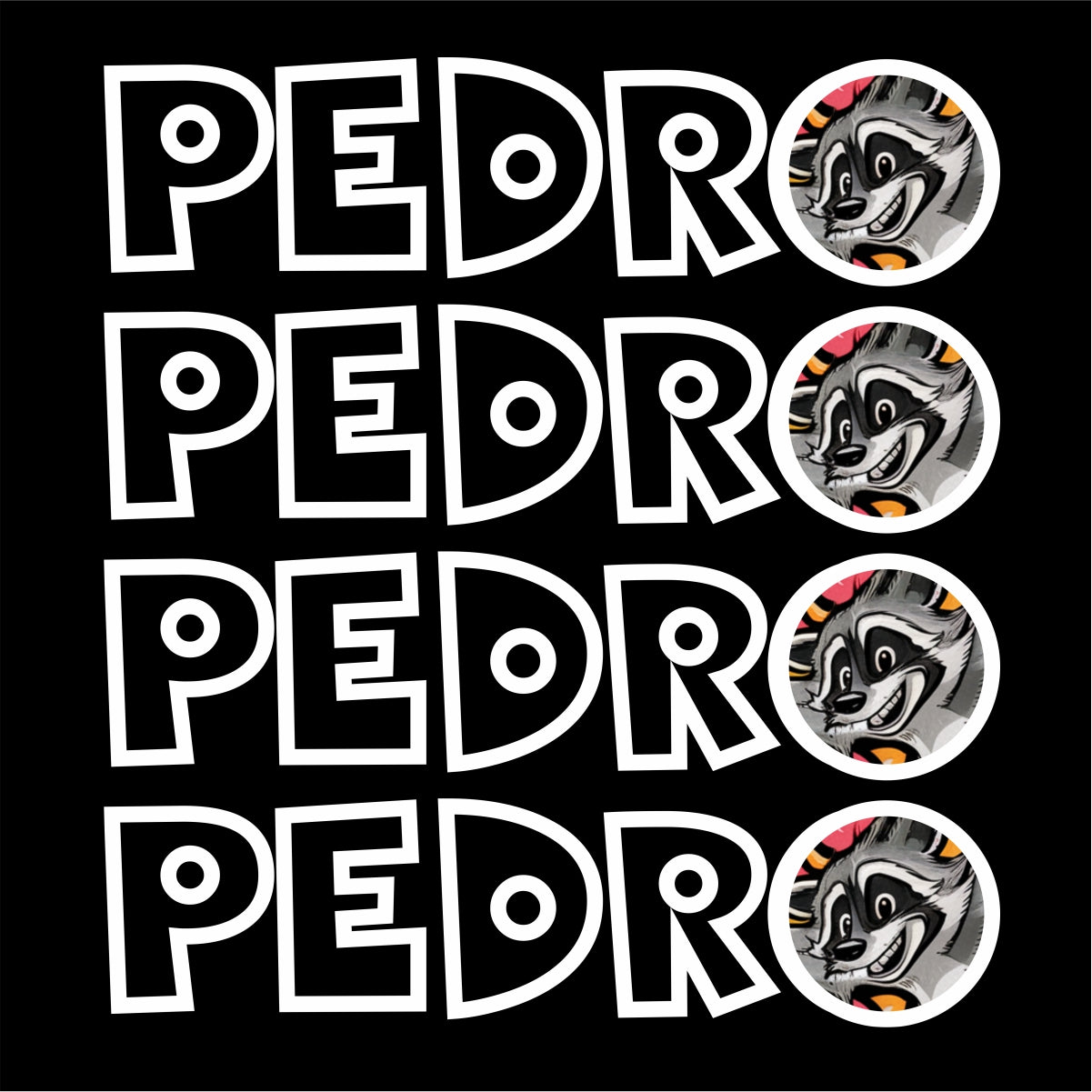 Czarna UNISEX koszulka Pedro Pedro Racoon (Wydrukowane. Wysyłamy od razu.)