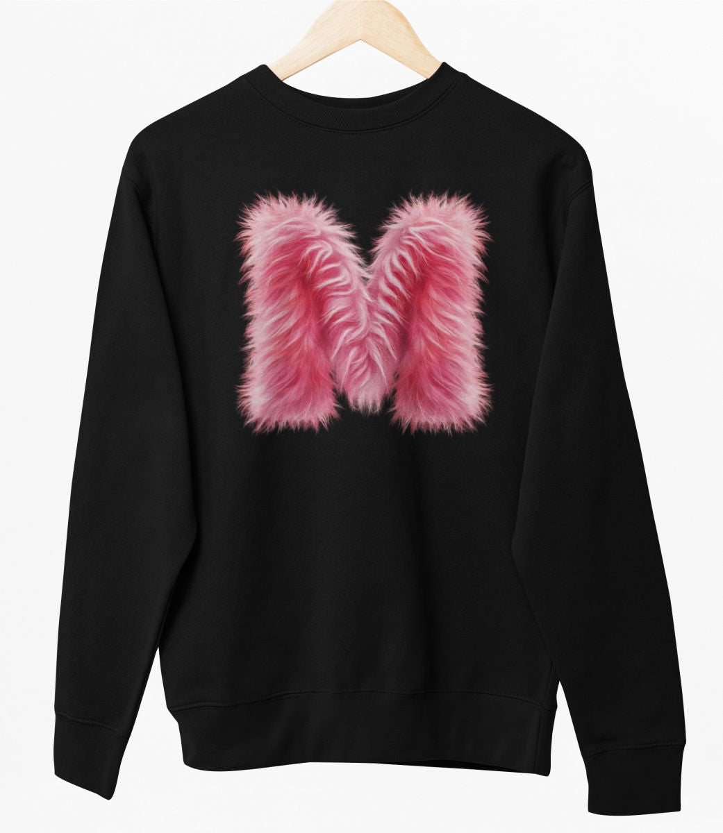 Schwarzer UNISEX Pullover "M Buchstabe"