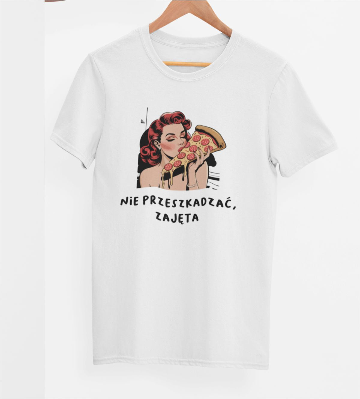 Vit UNISEX T-shirt “Bitte nicht stören, beschäftigt”