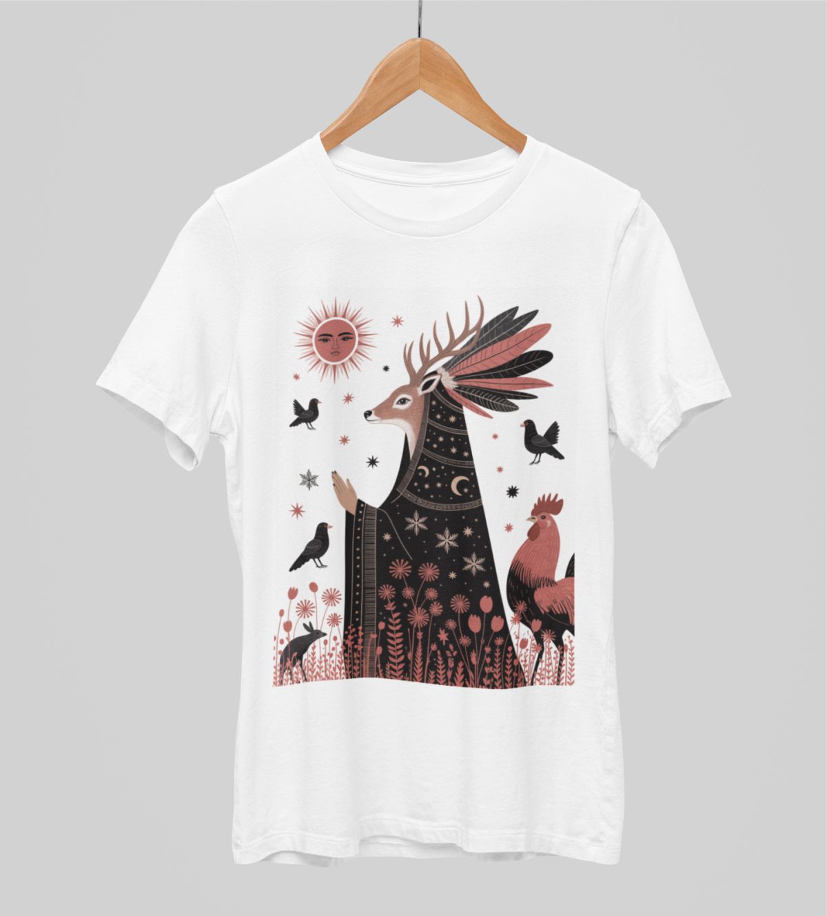 Valkoiset unisex T-paidat "Salaperäinen"