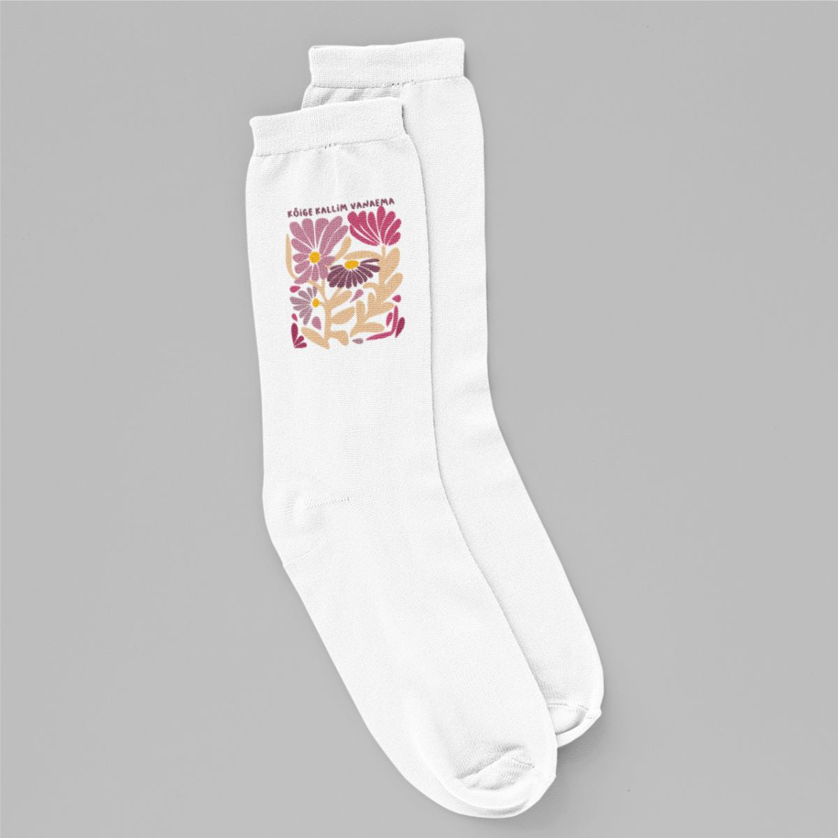 Valged sokid "Vanaema lilleaed"