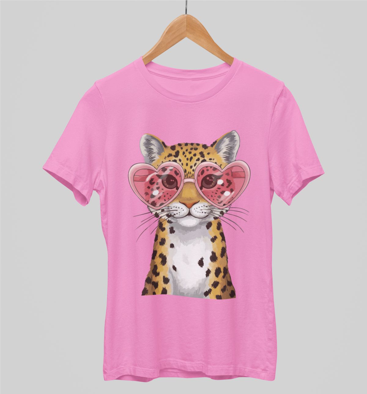 Rozā UNISEX krekli "Foršs leopards"