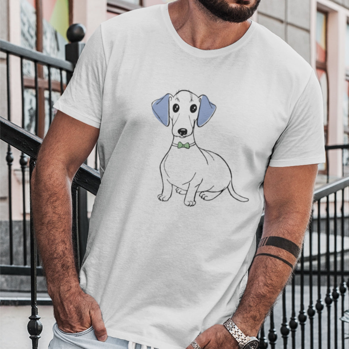 White Unisex T-shirt Perro