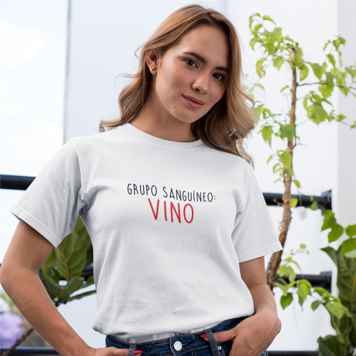 White Unisex T-shirt Grupo sanguineo