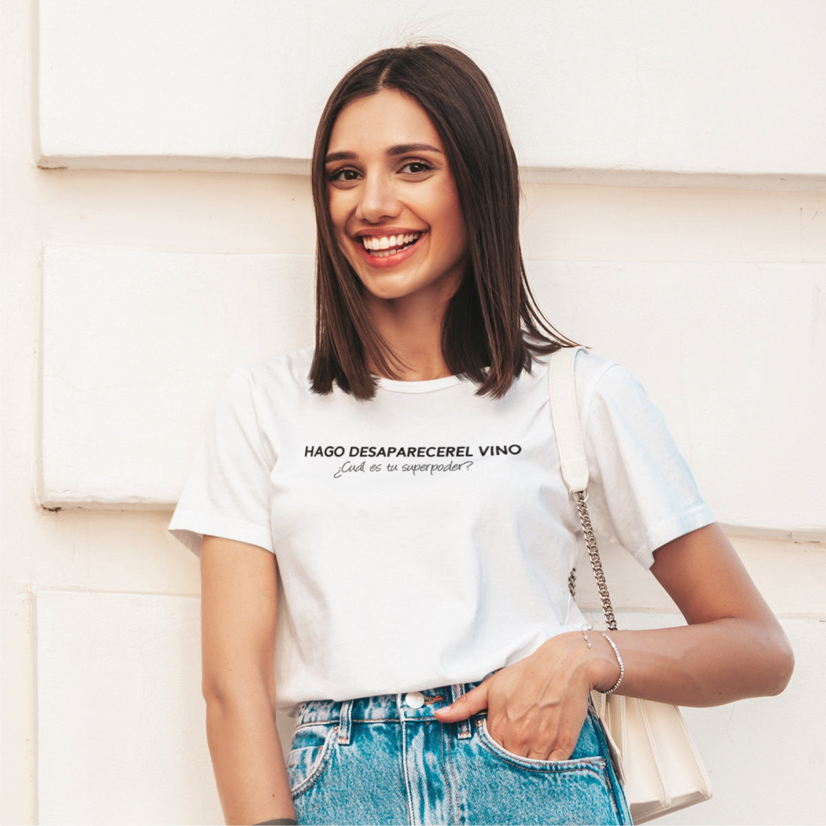 White Unisex T-shirt Hago desaparecer el vino