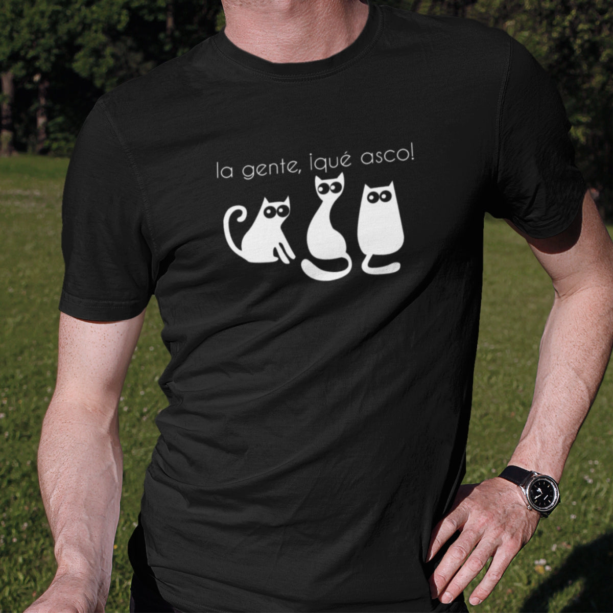 Black Unisex T-shirt La gente