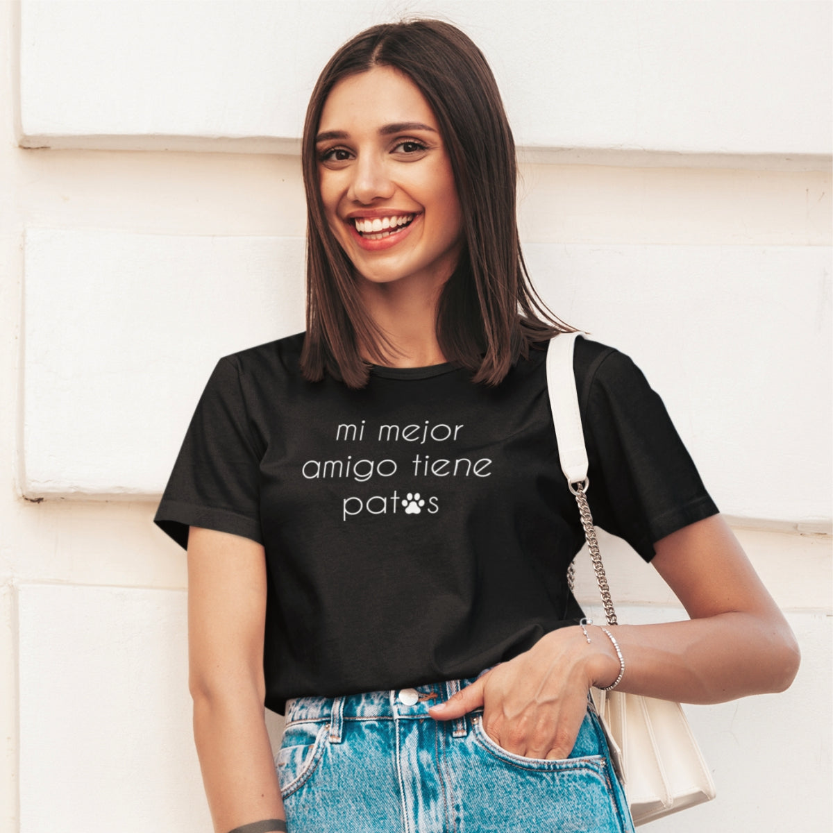 Black Unisex T-shirt Mi mejor amigo