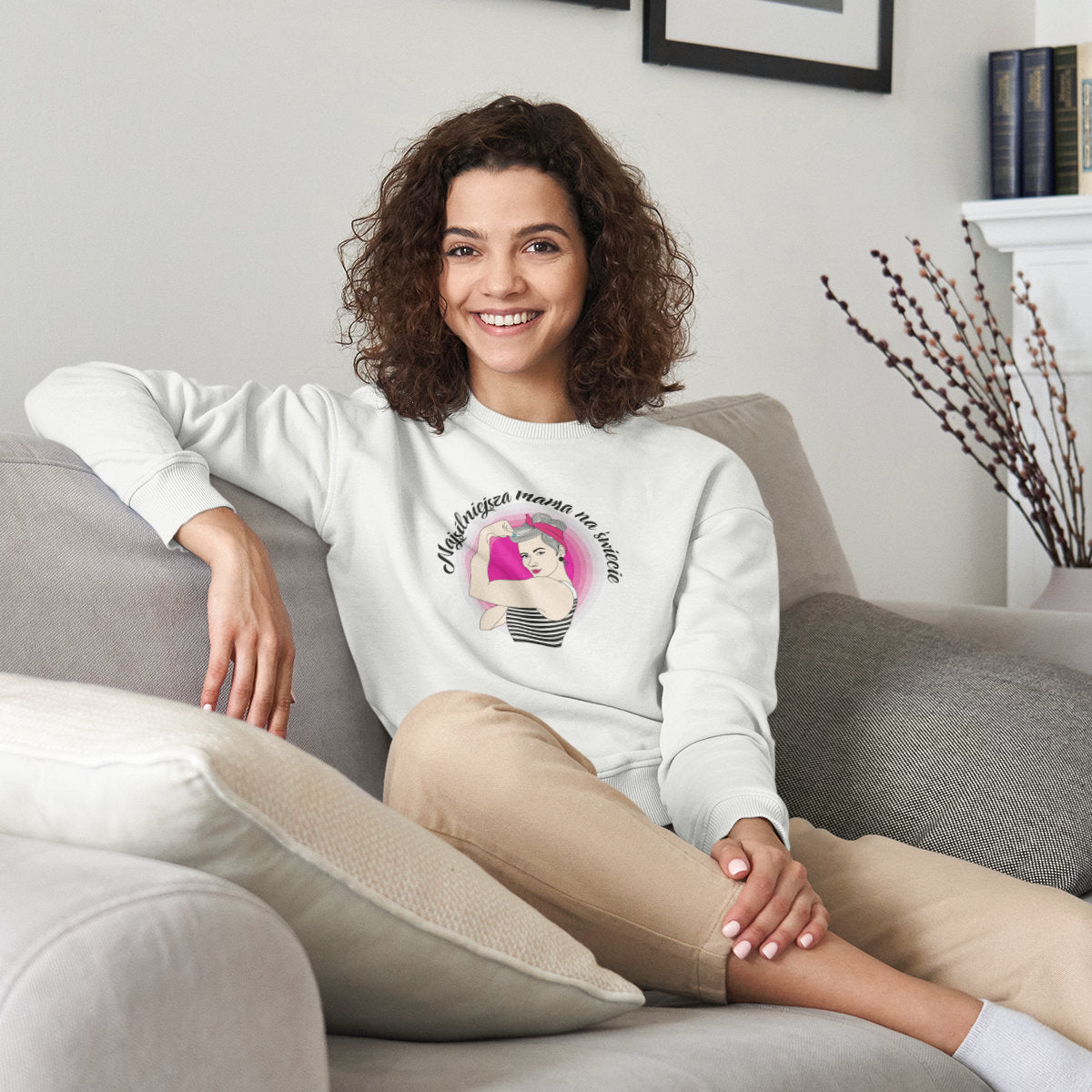 Bluza biała Najsilniejsza mama na świecie
