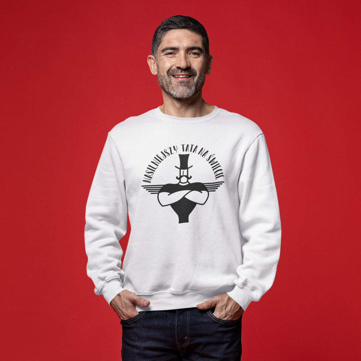 Bluza biała Nasilniejszy tata na świecie