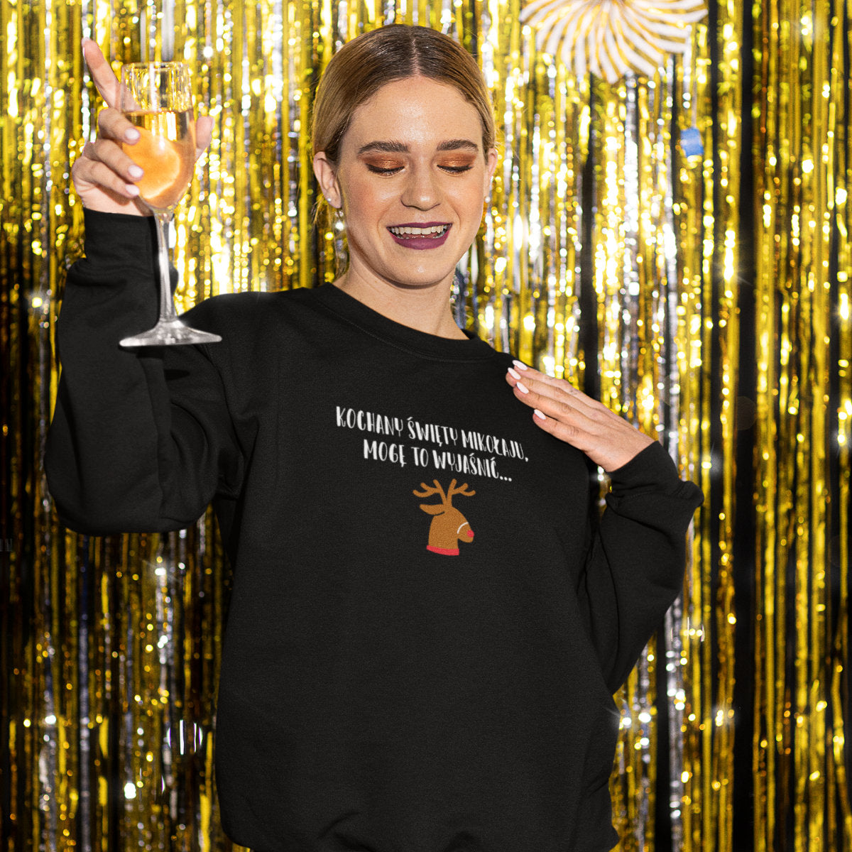 Czarna bluza Kochany Święty Mikołaju