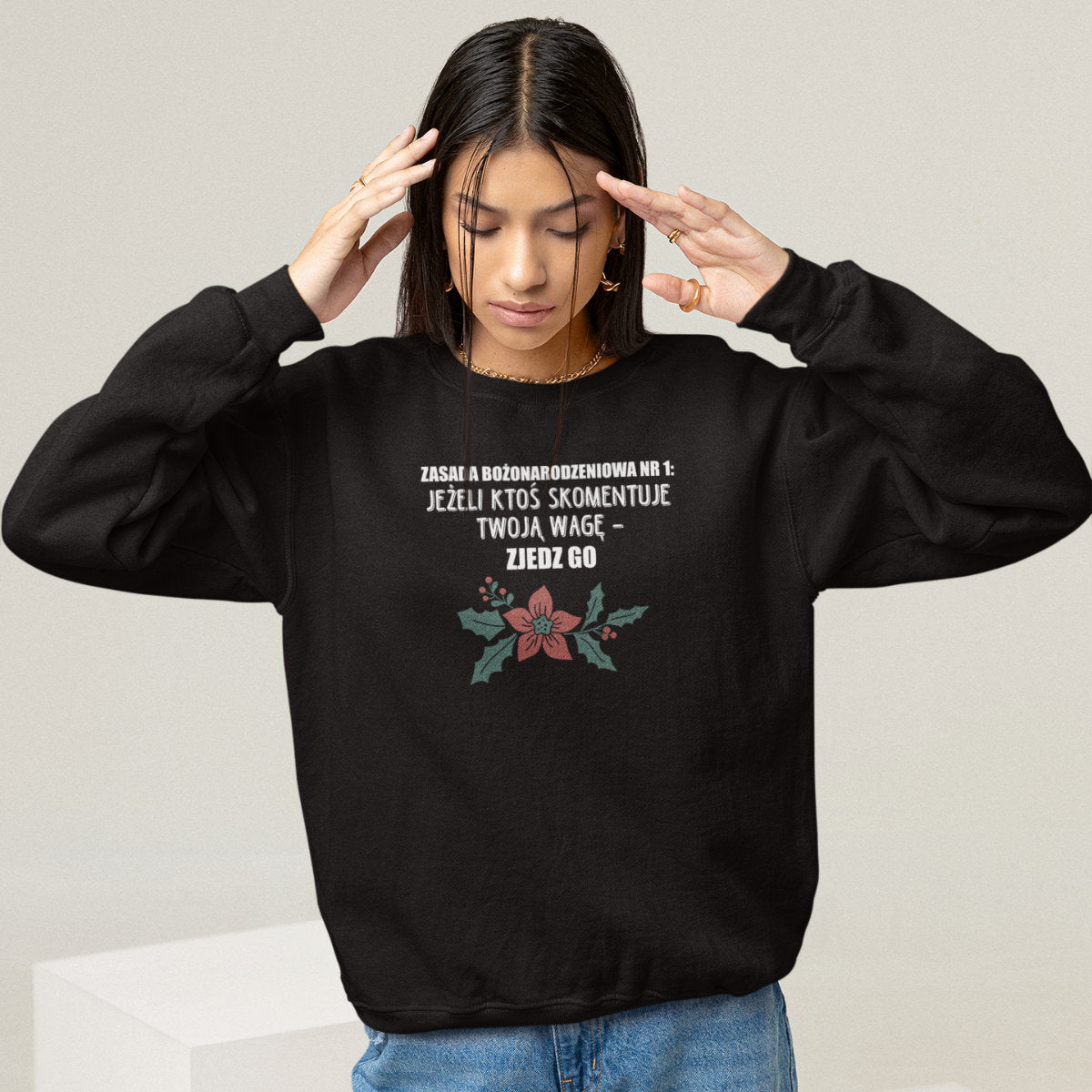 UNISEX Czarna bluza Zasada bożonarodzeniowa