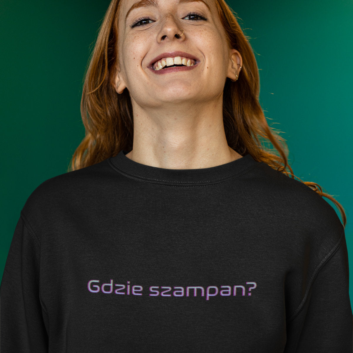 Bluza UNISEX czarna Gdzie szampan?