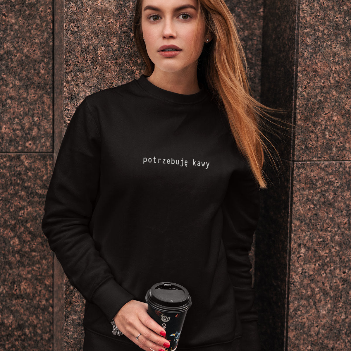 Bluza czarna Potrzebuję kawy