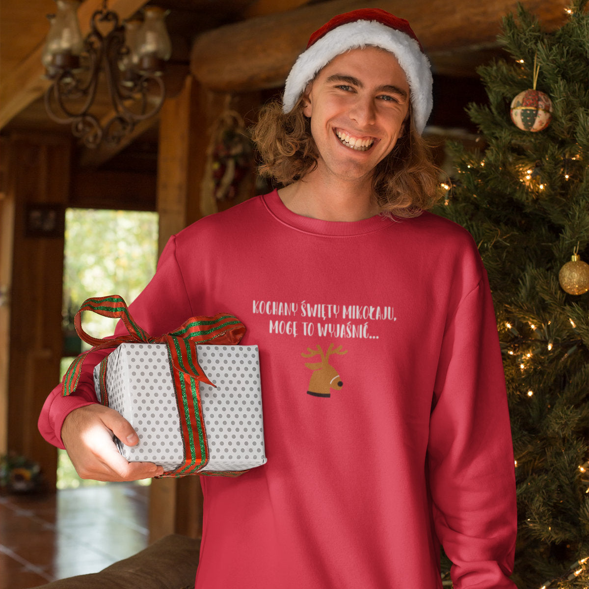 Czerwona bluza Kochany Święty Mikołaju