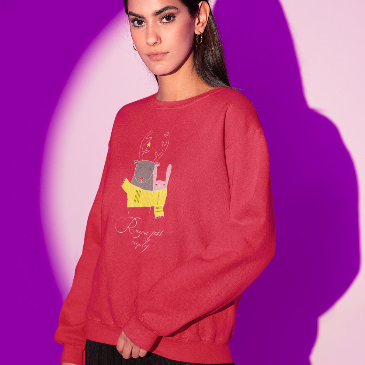 UNISEX Czerwona bluza Razem jest cieplej