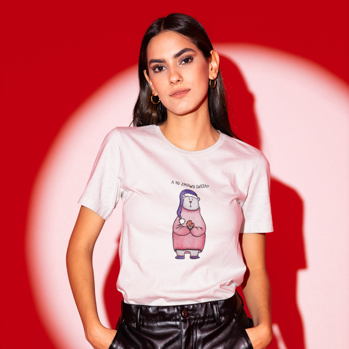 Biały UNISEX T-shirt A to znowu Święta?